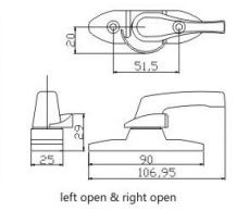 short handle crescent lock size
